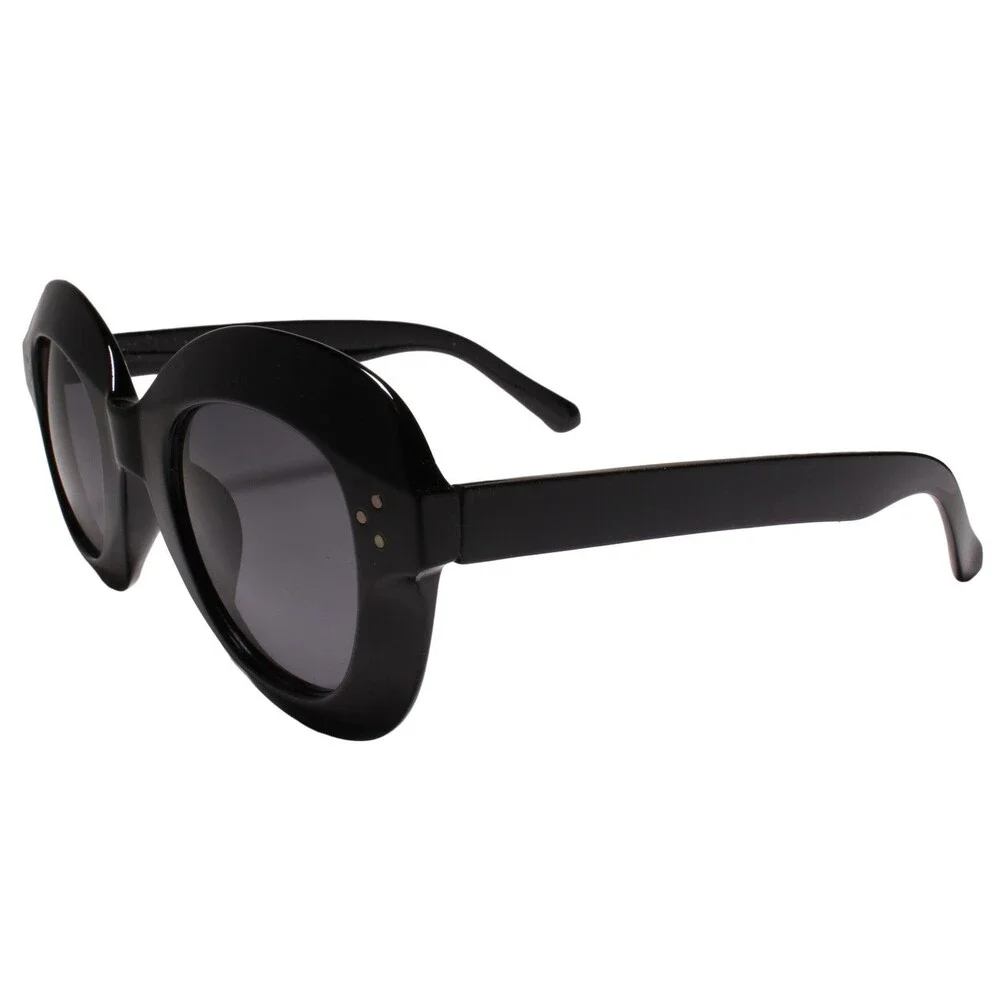 Classy Exotic Silver Studded Thick Frame 80s Hip Hop Swagger Black Sunglasses